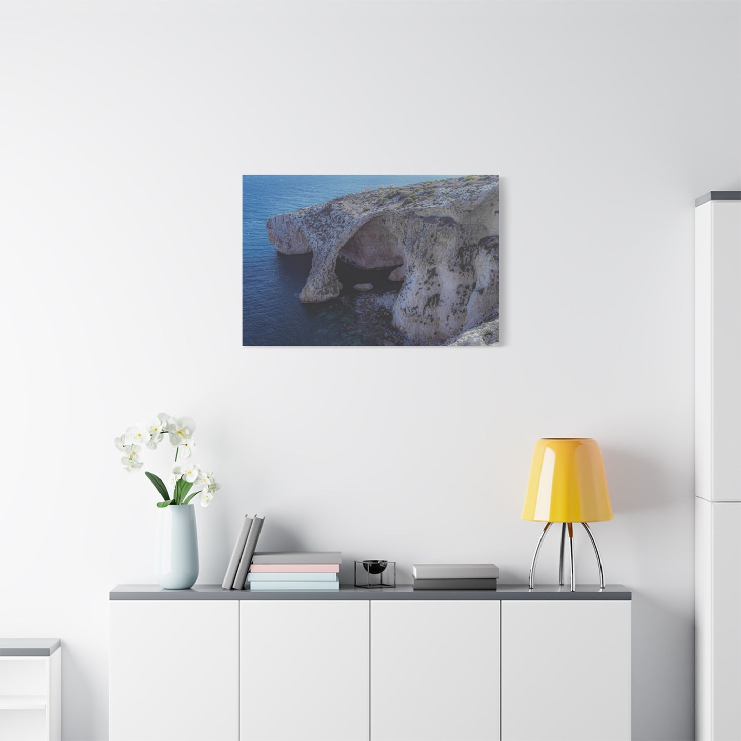 Malta Blue Groto Matte Canvas, Stretched, 1.25"