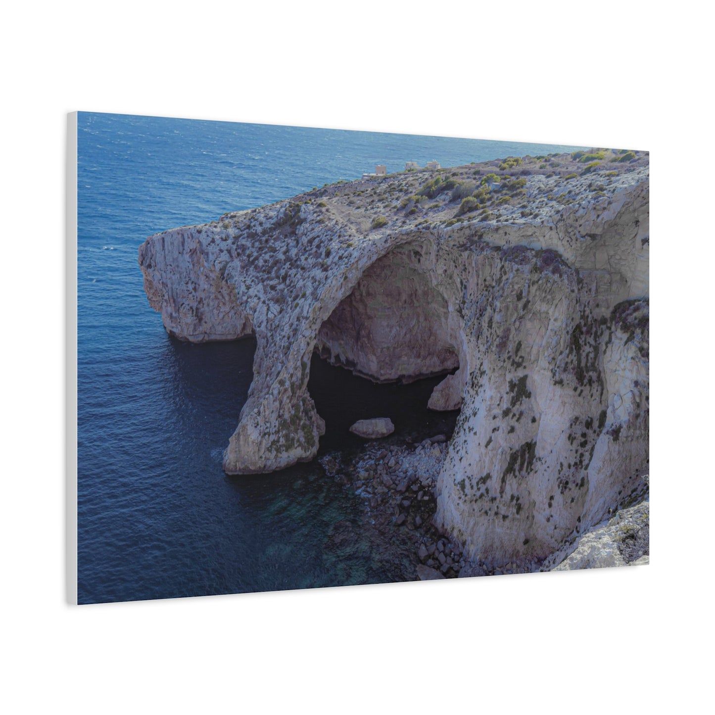 Malta Blue Groto Matte Canvas, Stretched, 1.25"