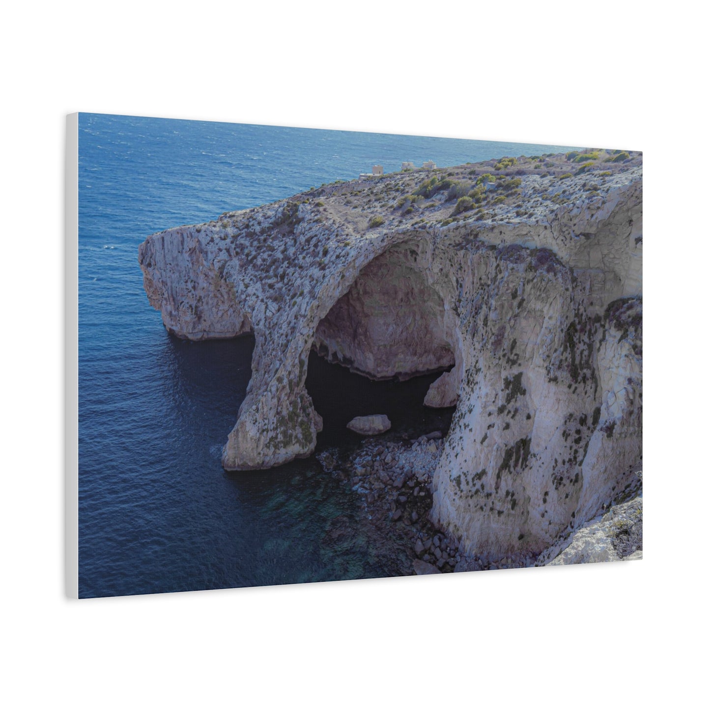 Malta Blue Groto Matte Canvas, Stretched, 1.25"