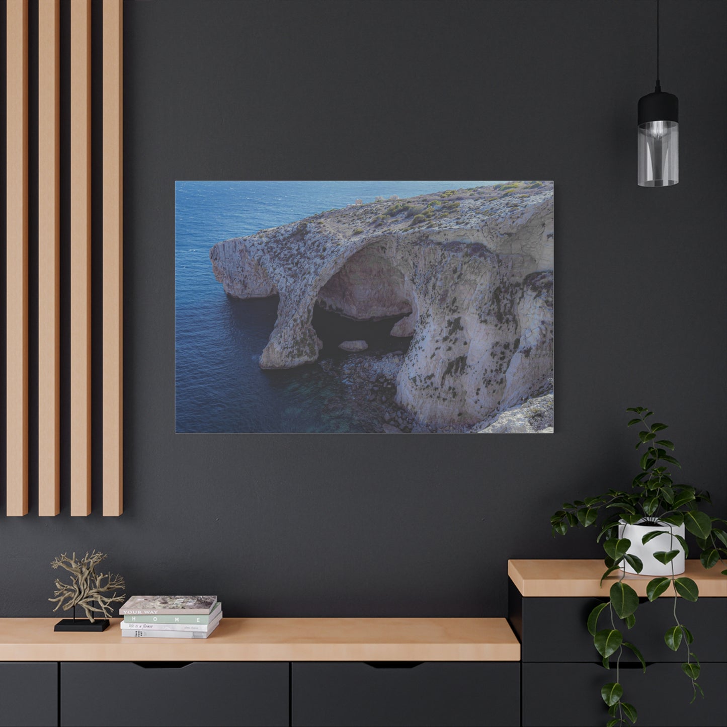 Malta Blue Groto Matte Canvas, Stretched, 1.25"