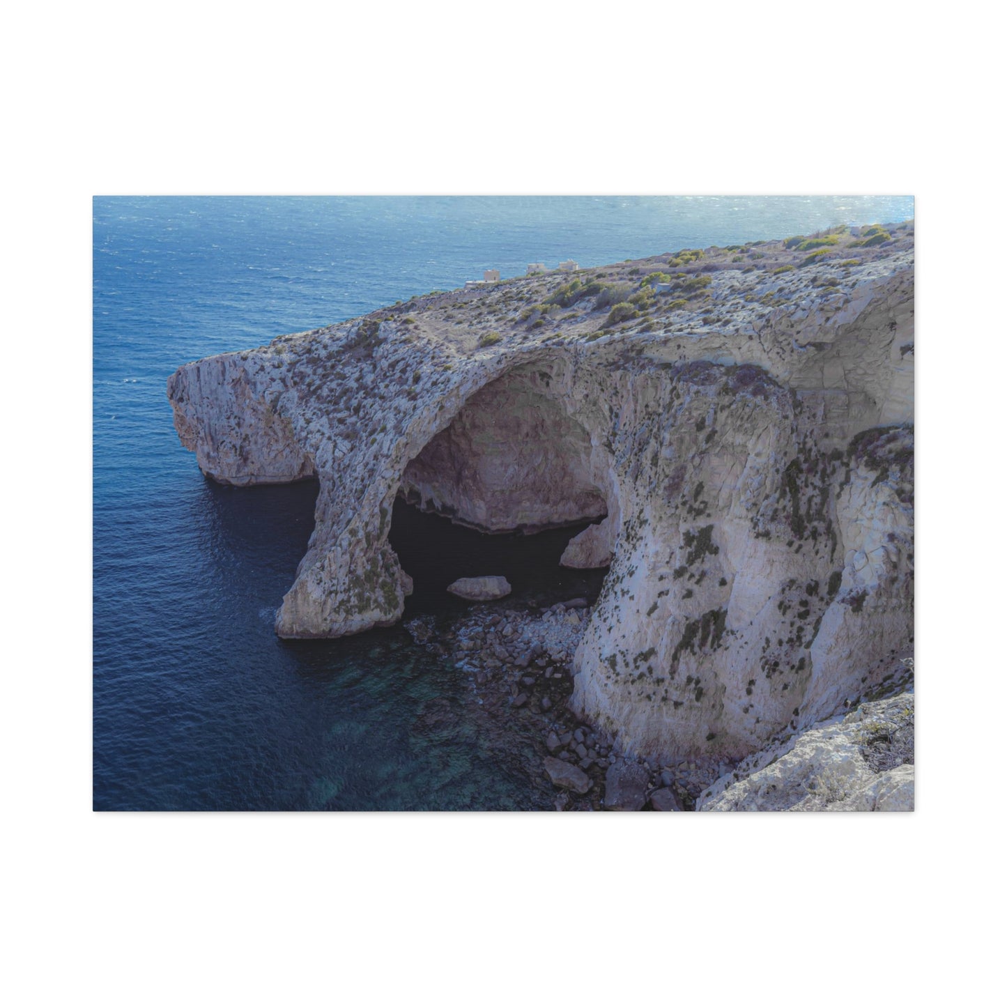 Malta Blue Groto Matte Canvas, Stretched, 1.25"