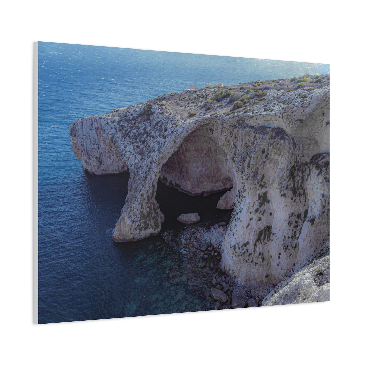 Malta Blue Groto Matte Canvas, Stretched, 1.25"