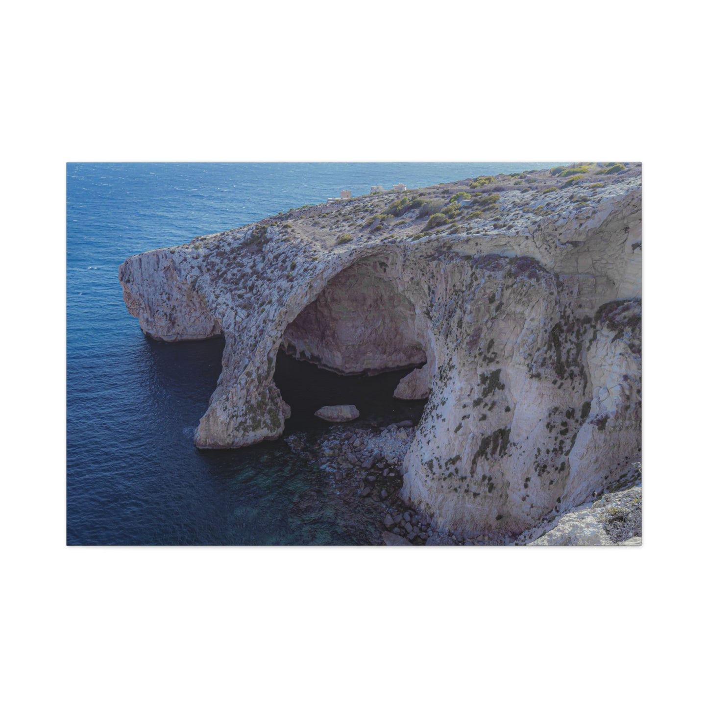 Malta Blue Groto Matte Canvas, Stretched, 1.25"