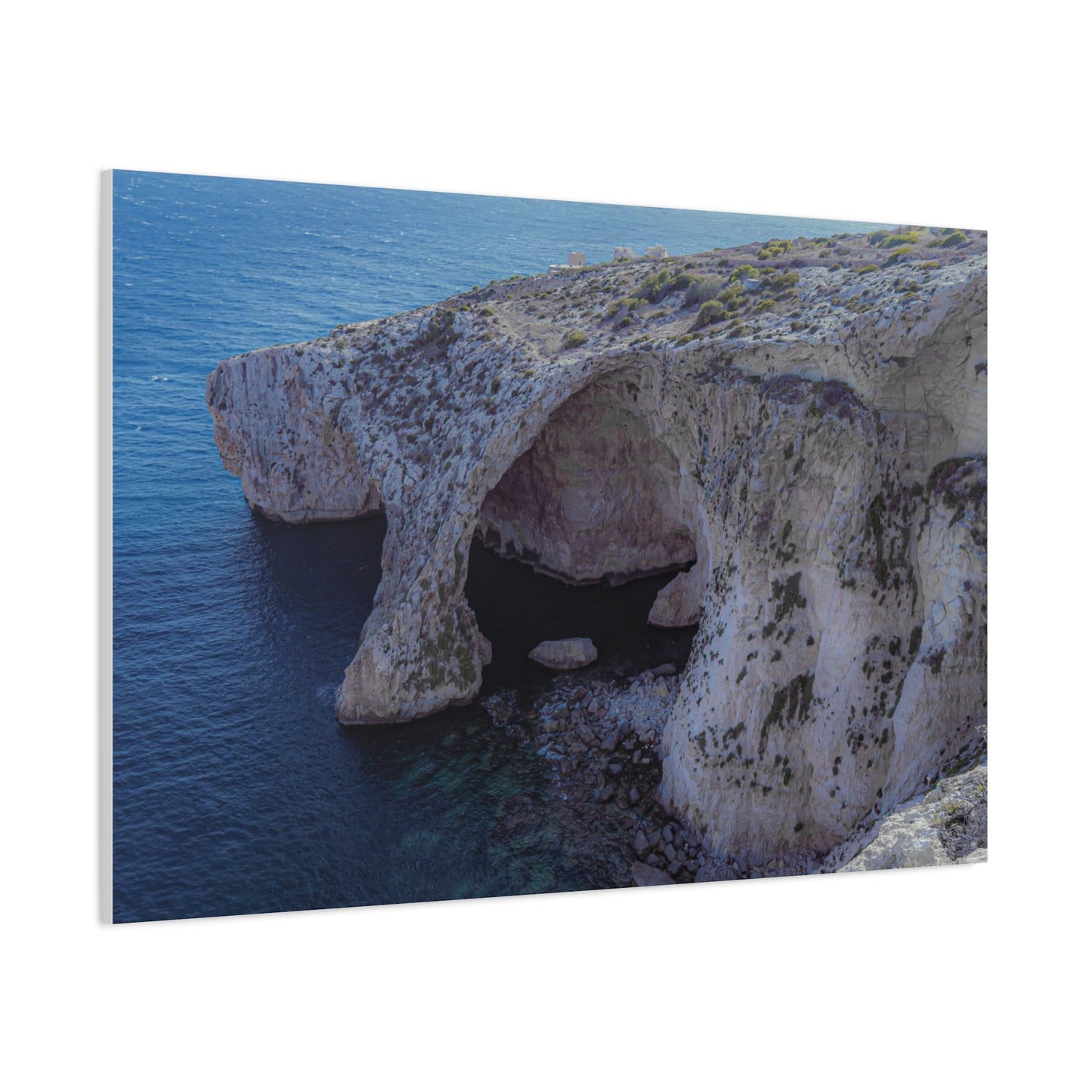 Malta Blue Groto Matte Canvas, Stretched, 1.25"