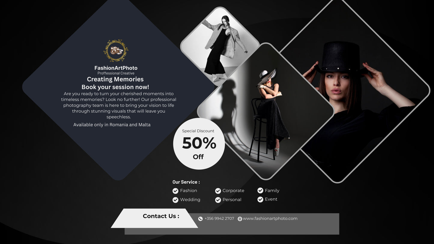 Capturing Moments: Book Your Exclusive Photosession Today! ONLY IN ROMANIA AND MALTA