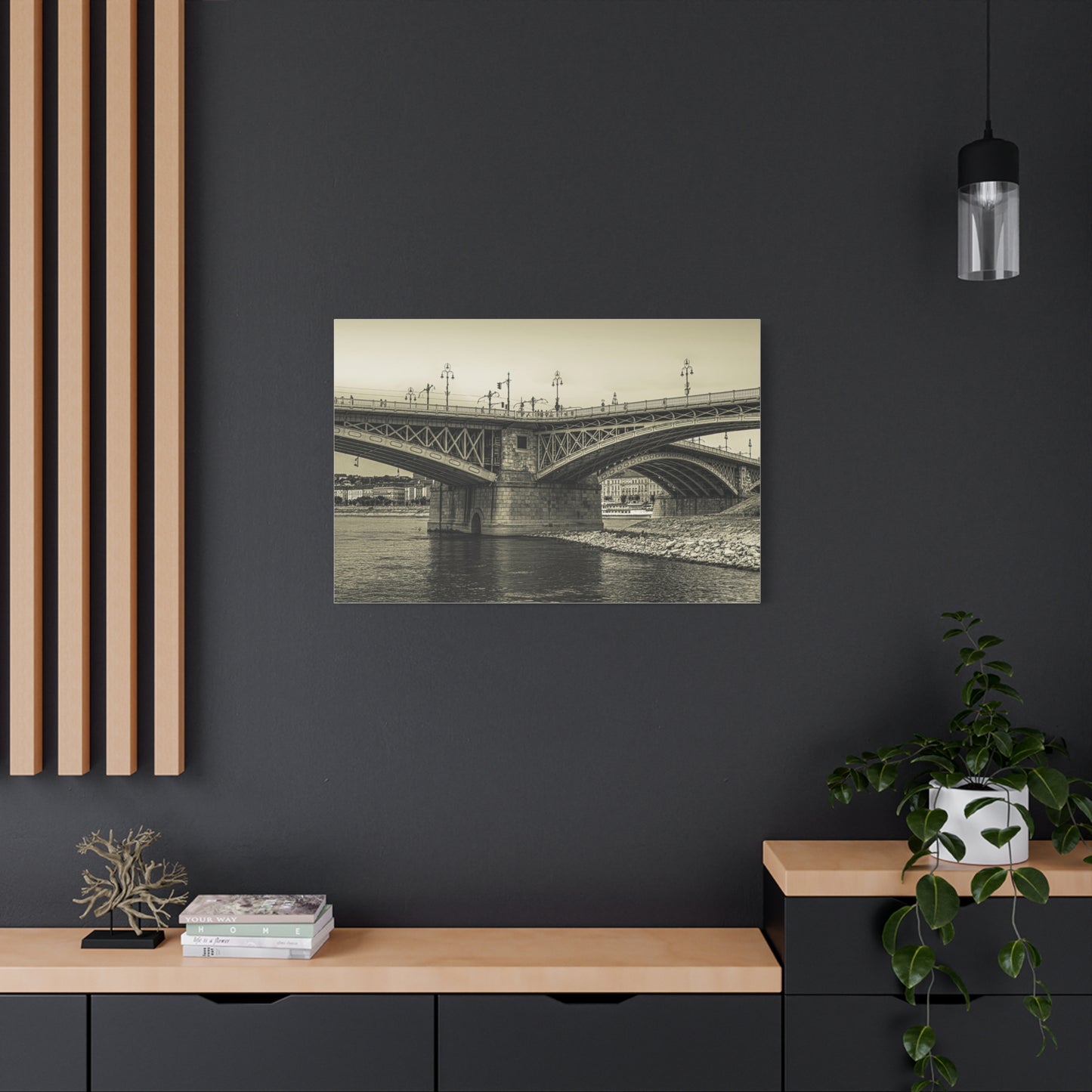 Budapest Bridge Matte Canvas, Stretched, 1.25"