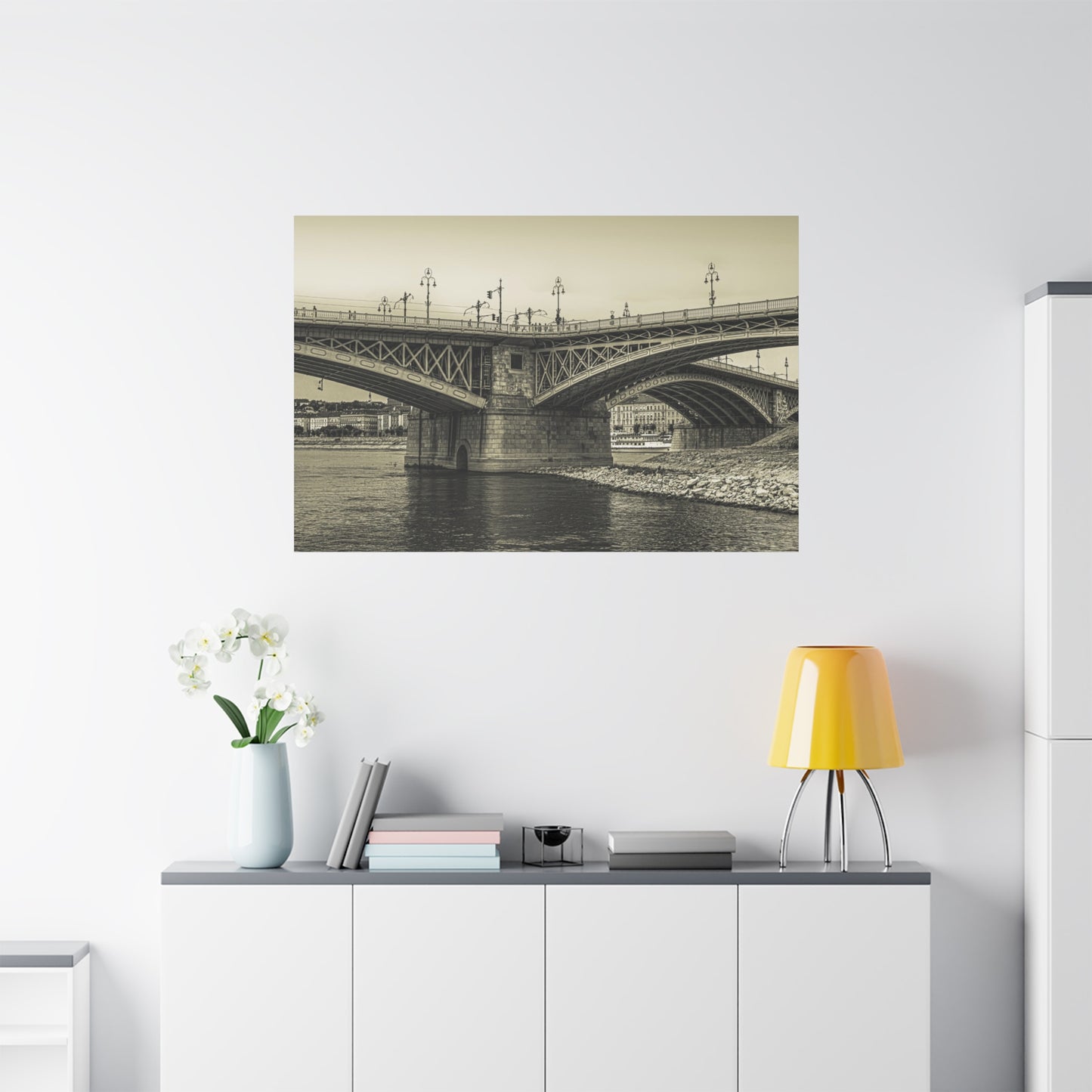 Budapest Bridge Matte Canvas, Stretched, 1.25"