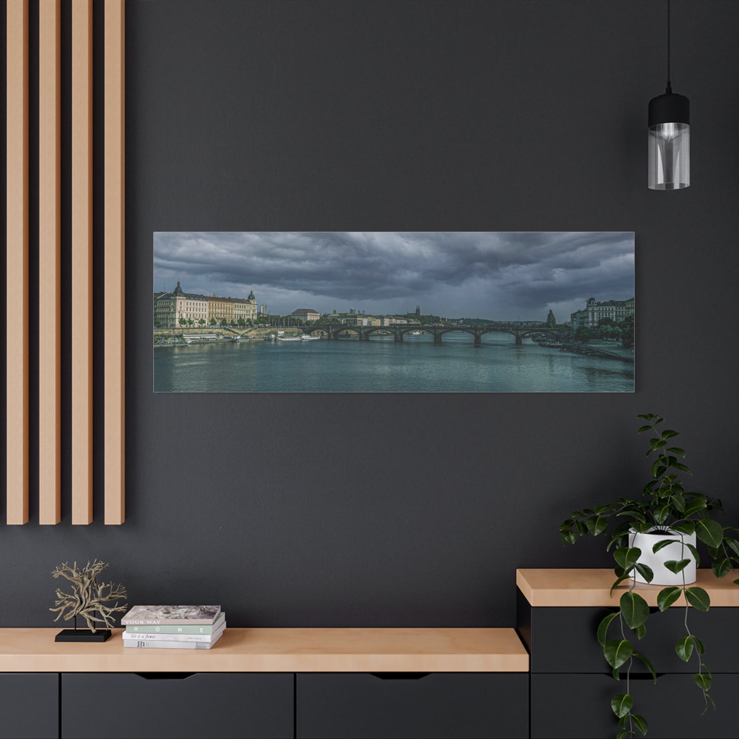 Prague Bridge Matte Canvas, Stretched, 1.25"