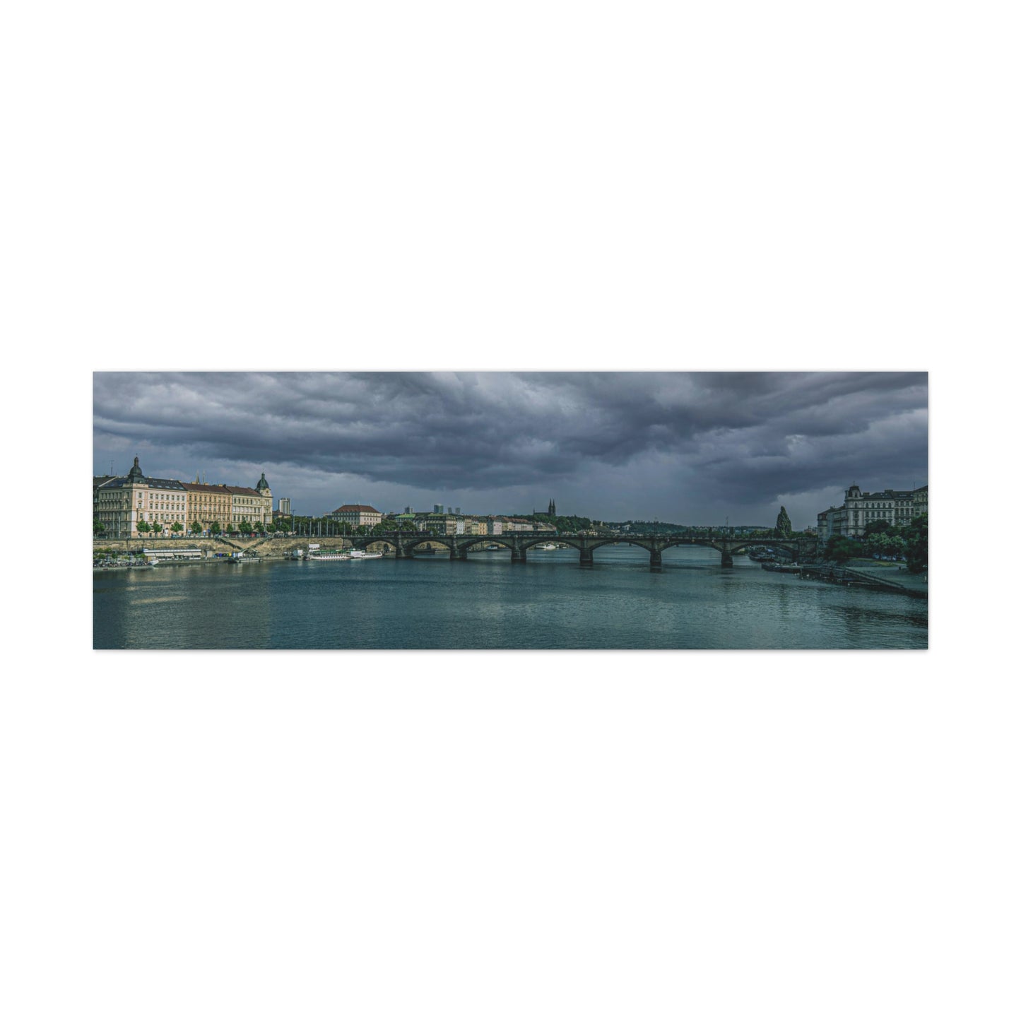 Prague Bridge Matte Canvas, Stretched, 1.25"