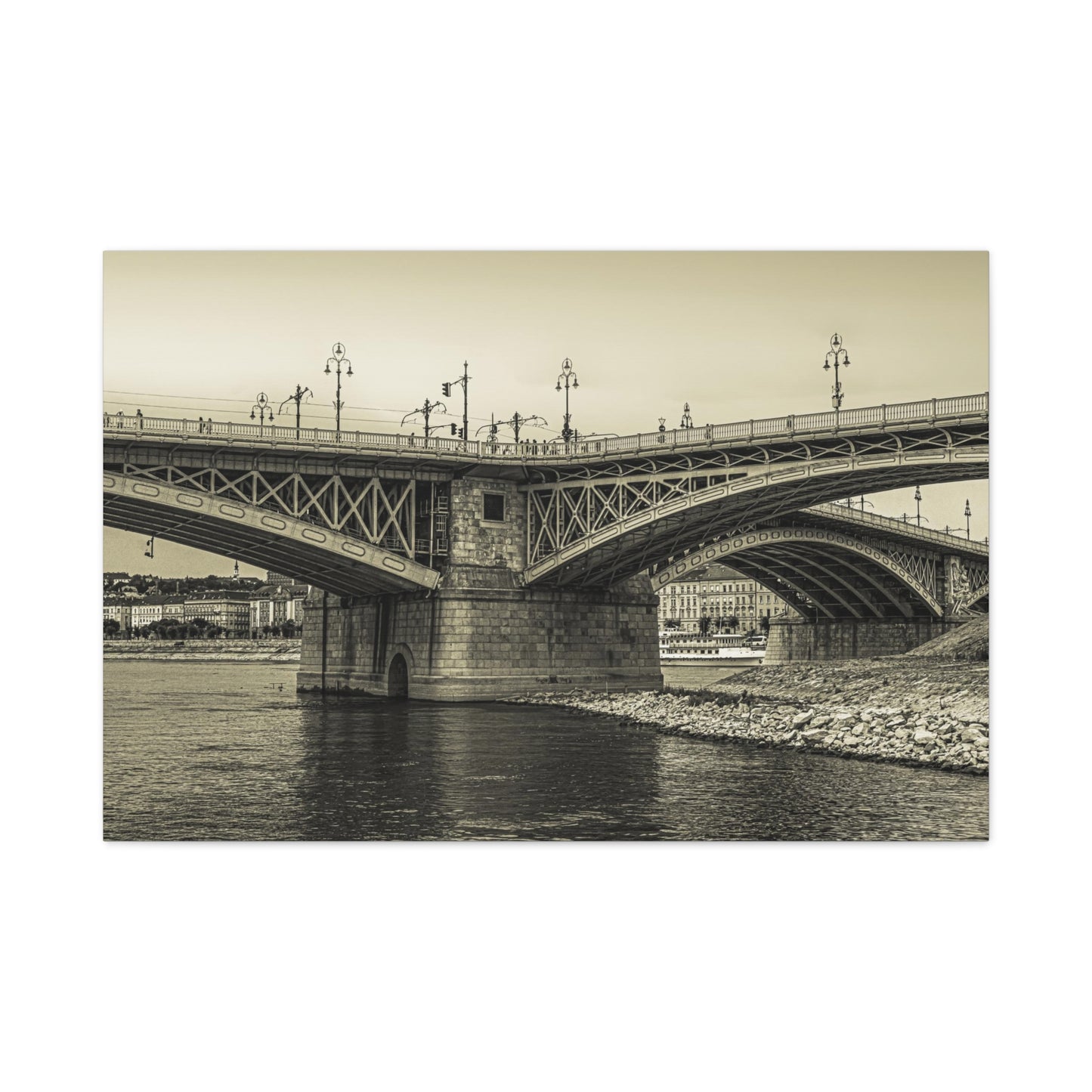 Budapest Bridge Matte Canvas, Stretched, 1.25"