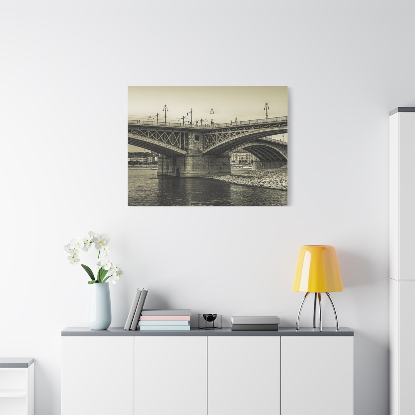 Budapest Bridge Matte Canvas, Stretched, 1.25"