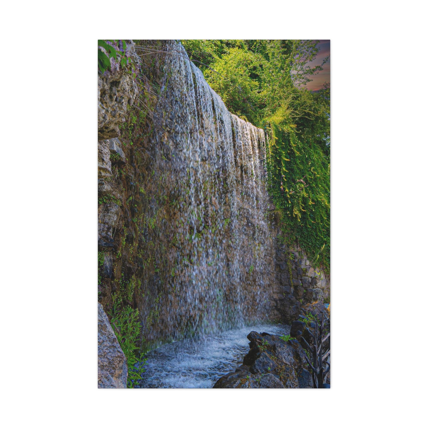 Budapest Waterfall Matte Canvas, Stretched, 1.25"
