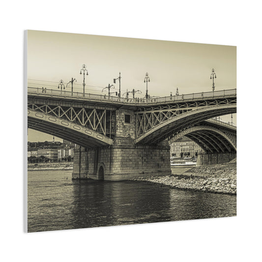 Budapest Bridge Matte Canvas, Stretched, 1.25"
