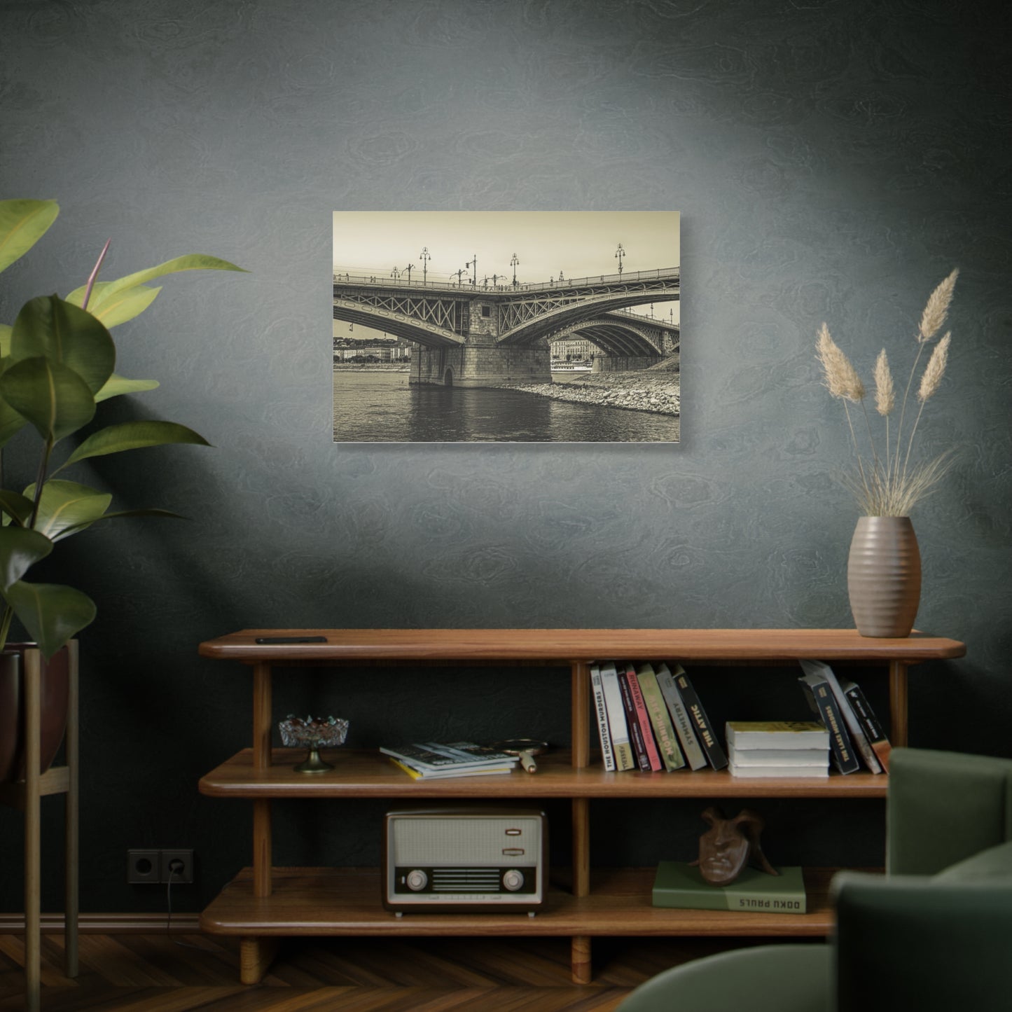 Budapest Bridge Matte Canvas, Stretched, 1.25"