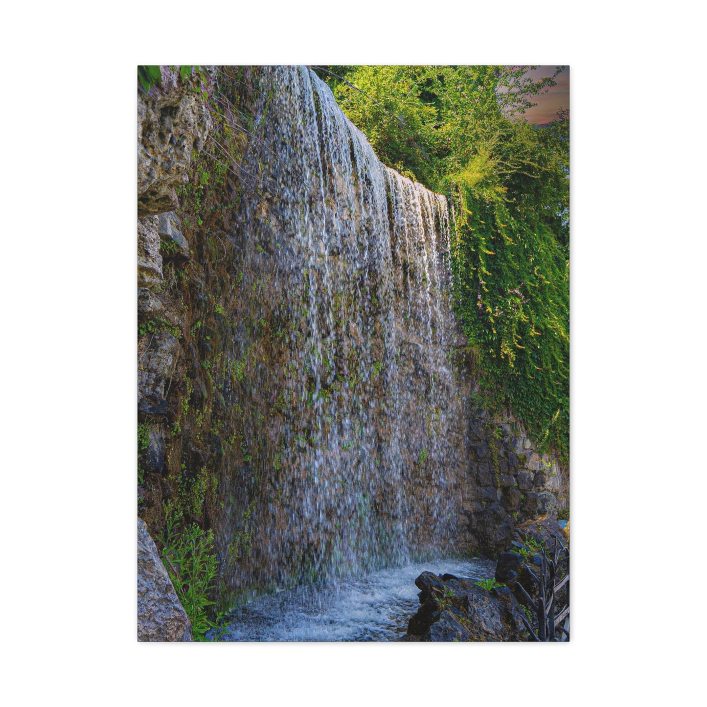 Budapest Waterfall Matte Canvas, Stretched, 1.25"