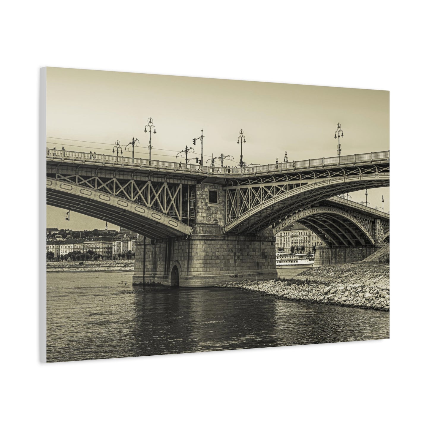 Budapest Bridge Matte Canvas, Stretched, 1.25"