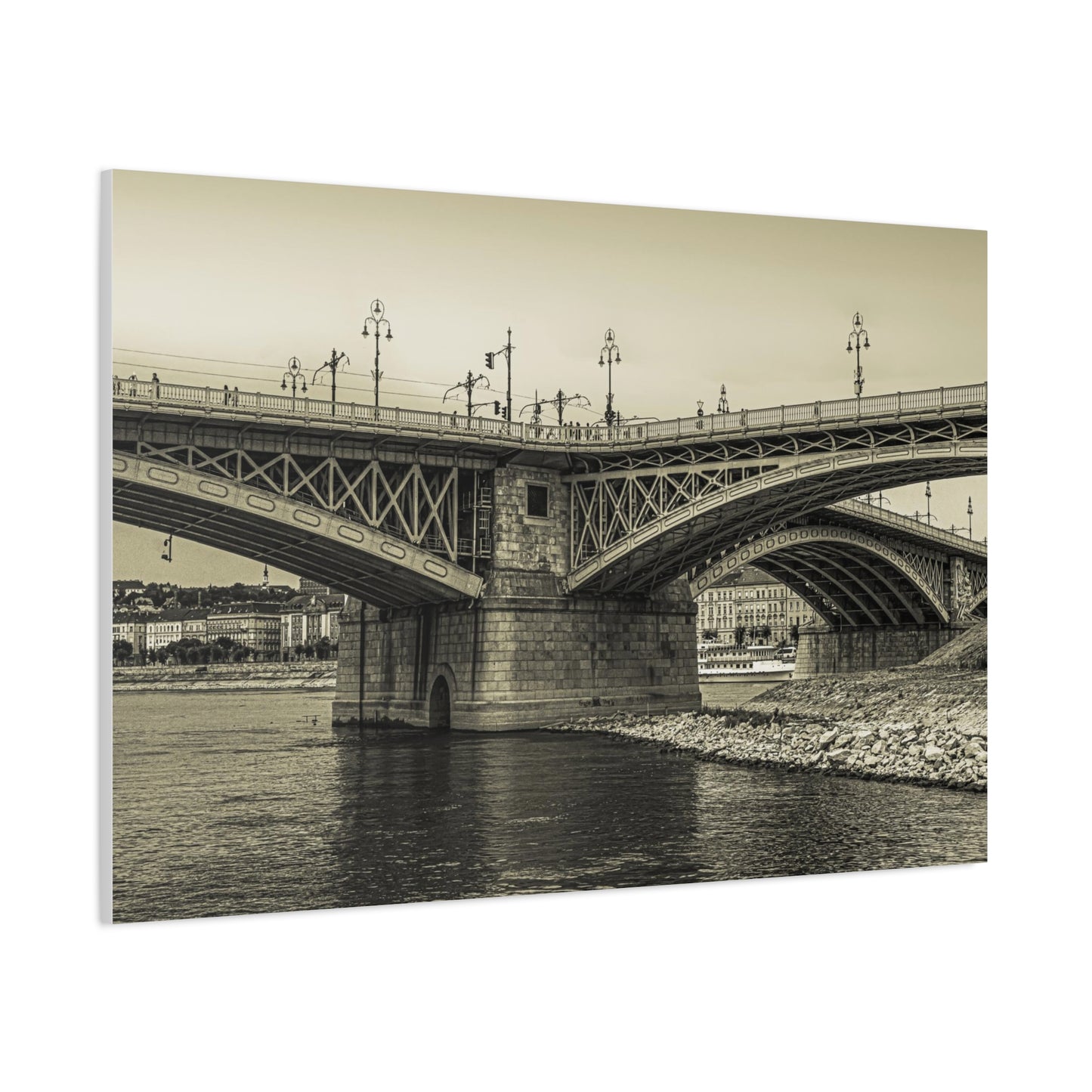 Budapest Bridge Matte Canvas, Stretched, 1.25"