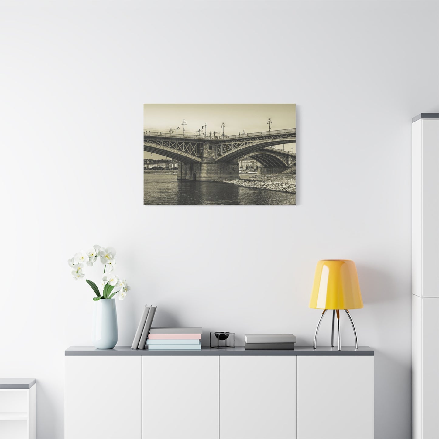 Budapest Bridge Matte Canvas, Stretched, 1.25"