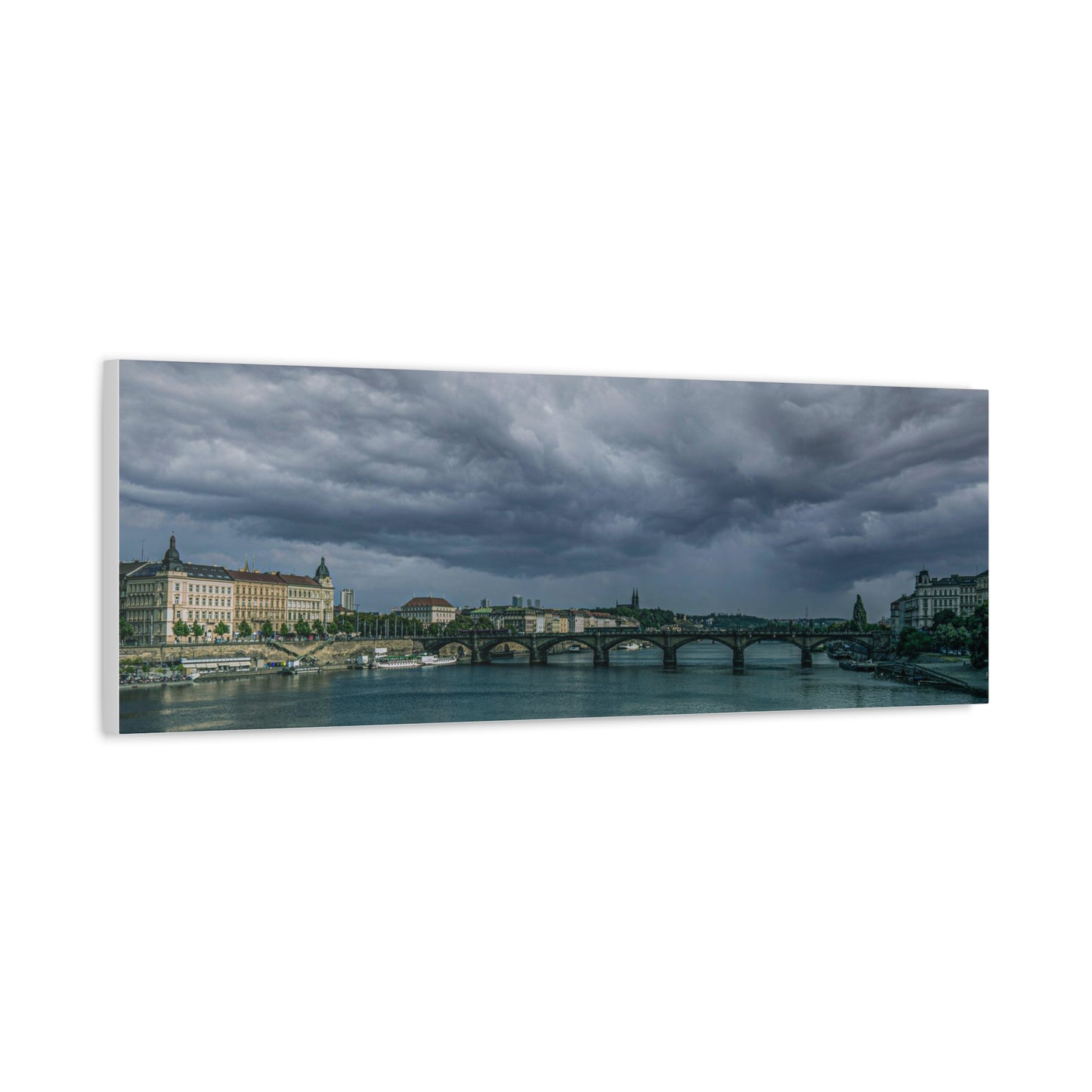 Prague Bridge Matte Canvas, Stretched, 1.25"
