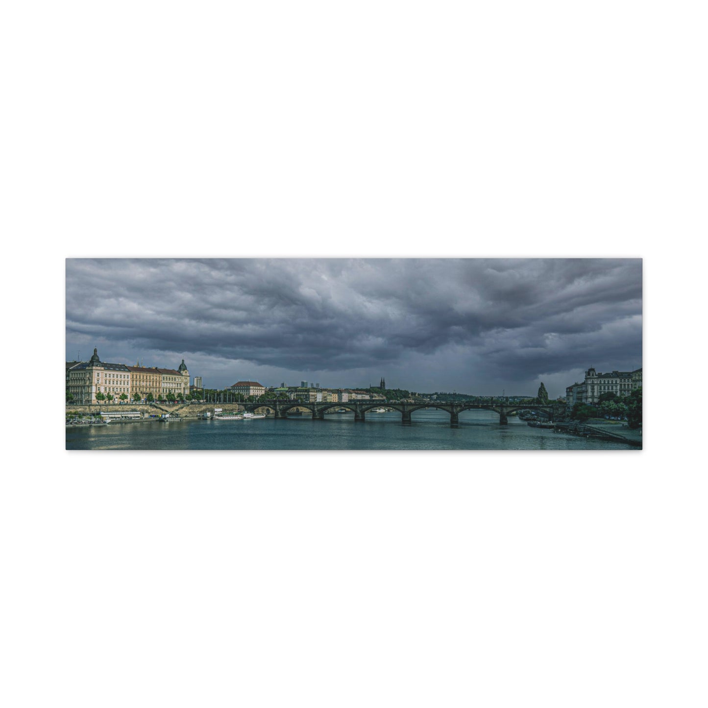 Prague Bridge Matte Canvas, Stretched, 1.25"