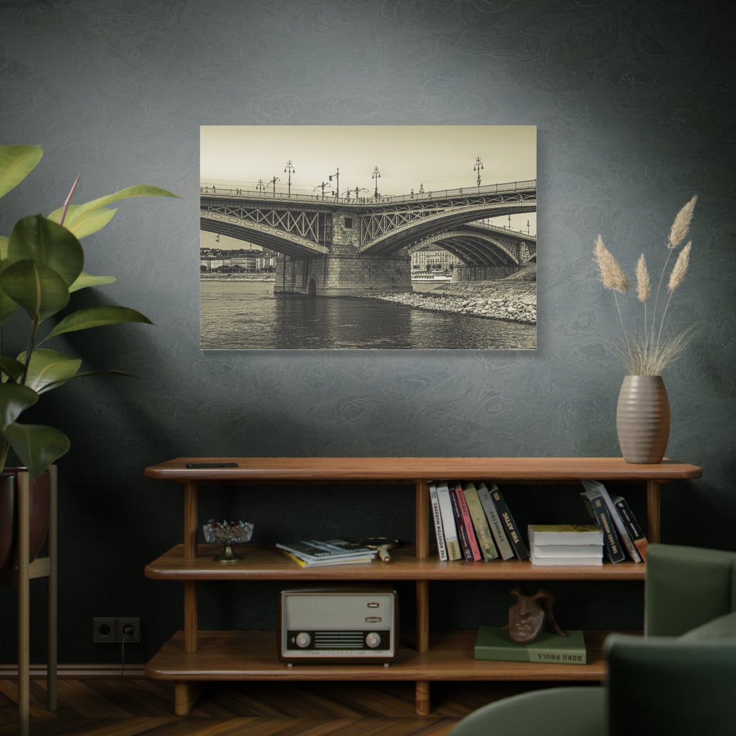 Budapest Bridge Matte Canvas, Stretched, 1.25"