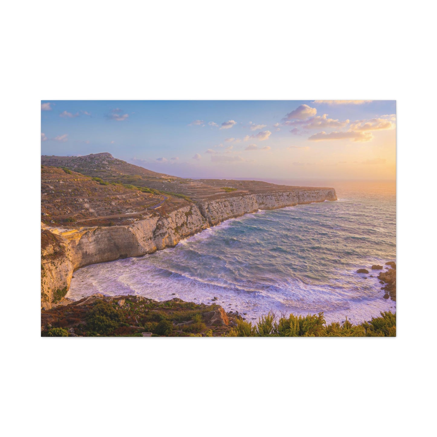 Malta Mediterranean Coast Matte Canvas, Stretched, 1.25"
