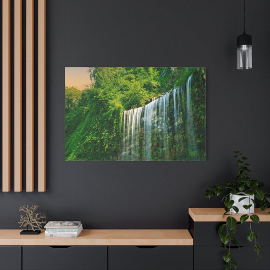 Budapest Waterfall Horizontal Matte Canvas, Stretched, 1.25"
