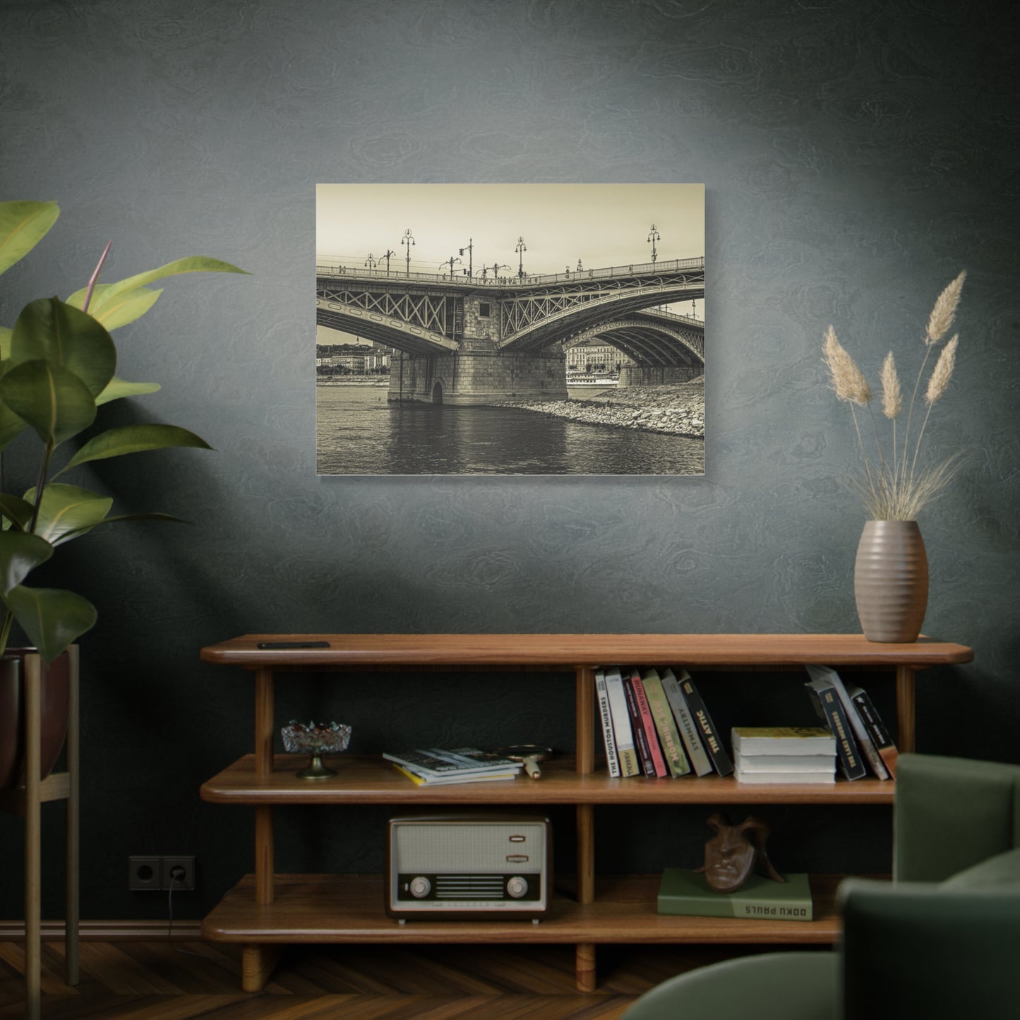 Budapest Bridge Matte Canvas, Stretched, 1.25"