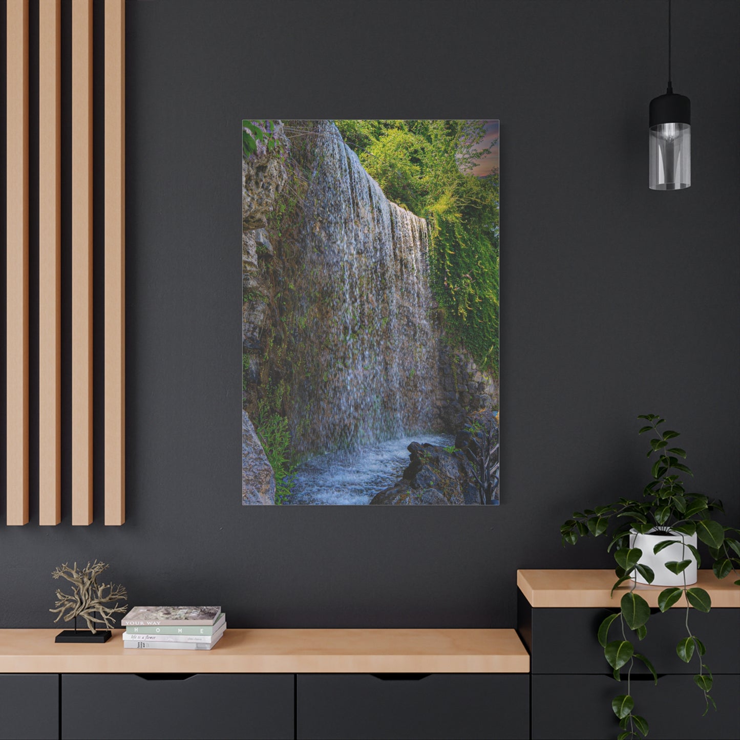 Budapest Waterfall Matte Canvas, Stretched, 1.25"