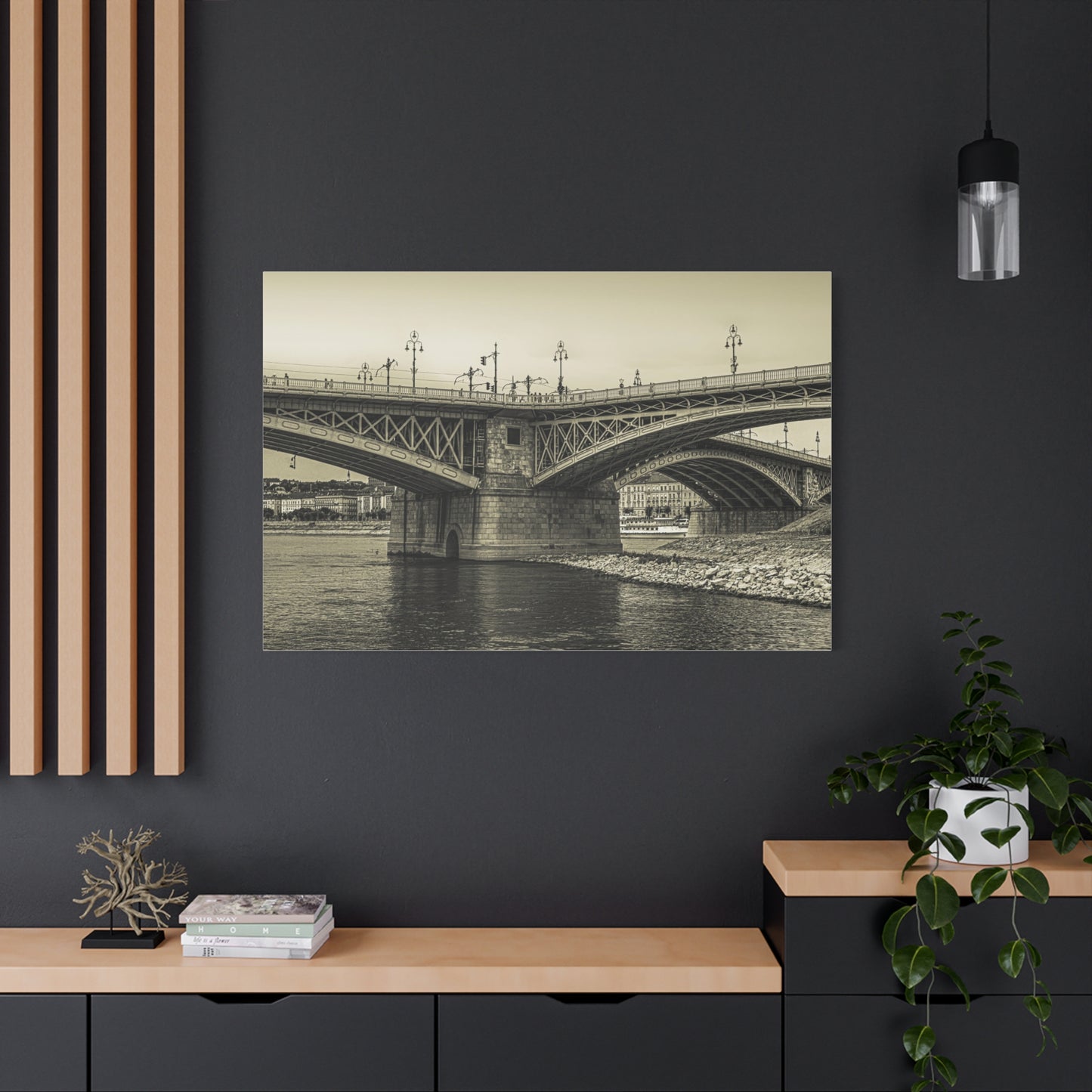 Budapest Bridge Matte Canvas, Stretched, 1.25"