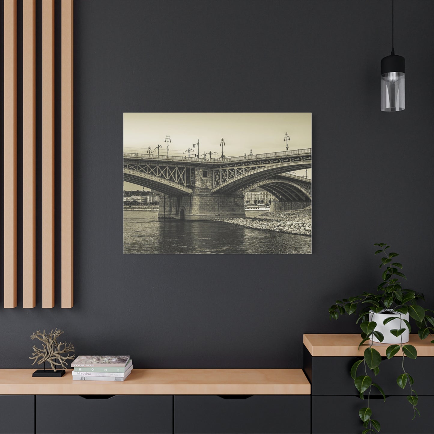 Budapest Bridge Matte Canvas, Stretched, 1.25"